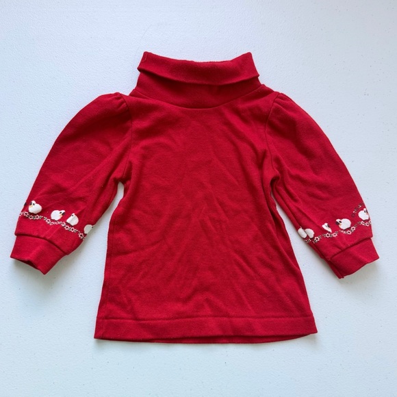 Osh Kosh Made in USA Vintage 80s 90s Denim Overalls w/Red Turtleneck 12m - Picture 6 of 11